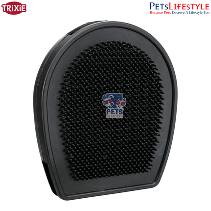 Trixie Double-Sided Massage Brush 12×14 cm – Rubber Deshedding Brush for Dogs and Cats