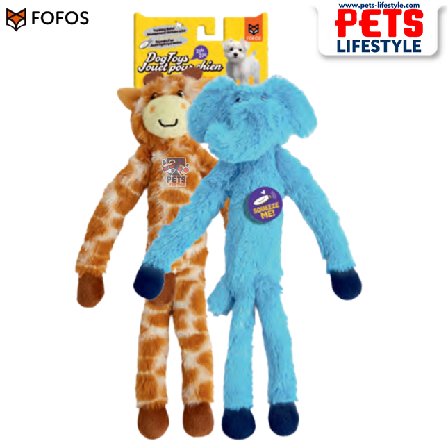 The FOFOS Elephant & Giraffe Dog Toy 2-Pack