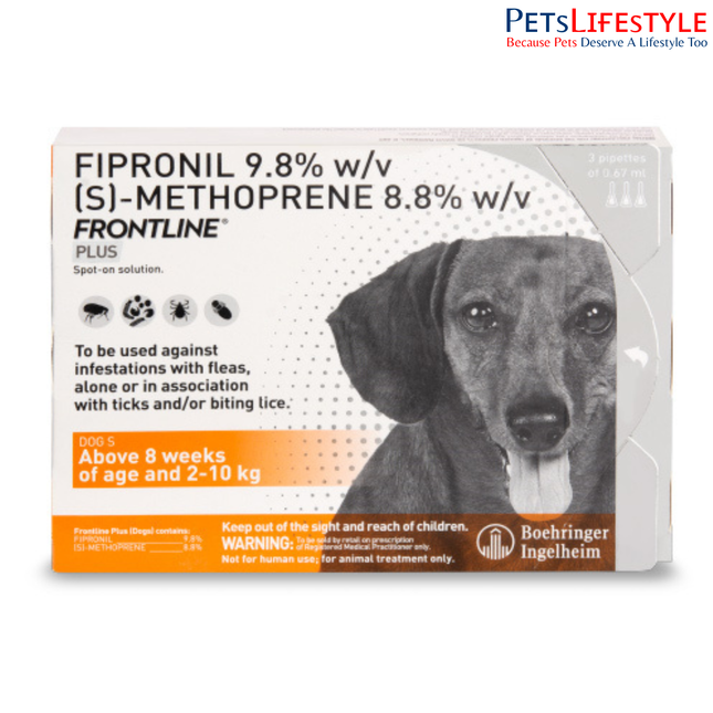 Frontline Plus Spot-On for Dogs 2–10 kg (0.67 ml) – Small Dogs Flea & Tick Treatment