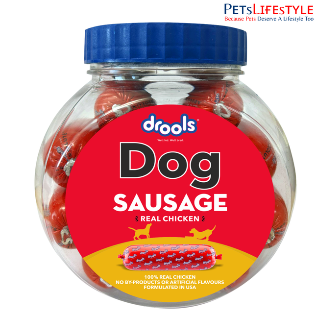Drools Real Chicken Sausage for Dog 10Pcs Jar