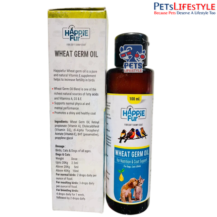 Happie Fur Wheat Germ Oil for Dogs &amp; Cats 100 ml