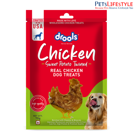 Drools Sweet Potato Twined Dog Treats 70g