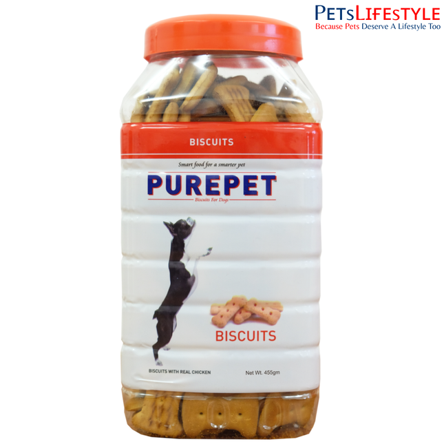 Purepet Chicken Flavour Dog Biscuits Jar (455g)