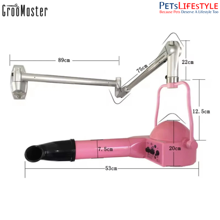 Groo Master VS-2400 Wall Mount Hands-Free Pet Dryer – Professional 2200W Grooming Dryer