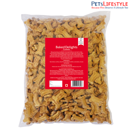 Baked Delights Chicken Flavour Bone Shape Dog Treats (800g)
