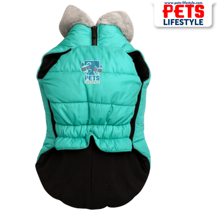 Fur Jacket for Dogs –Teal (Blue-Green), Winter Wear by PᴇᴛsLɪғᴇsᴛʏʟᴇ