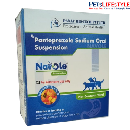 Navole Pantoprazole Oral Suspension for Dogs & Cats Gastric Ulcer & Acid Control (20 ml)