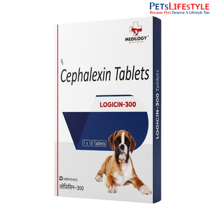 Medilogy biotech LOGICIN-300 Cephalexin Tablets for Dogs & Cats