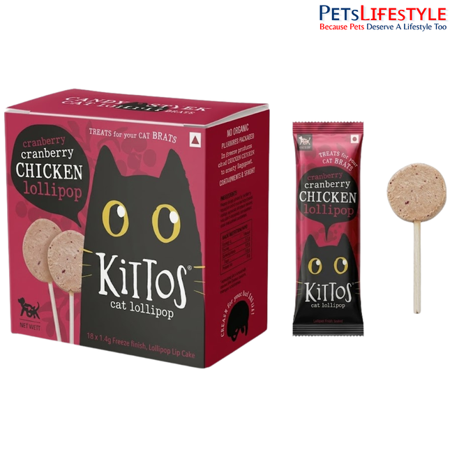 Kittos Cat Lollipops Cranberry & Chicken – Treat for Cats