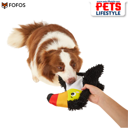 Fofos Stuffing Free Crinkle Tough Bird Toy  Tough 2-Layer Fabric + Squeaker Moderate Chewer Dog Toy