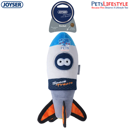 JOYSER Space Treats Rocket Interactive Dog Toy with Treat Pocket & Squeaker