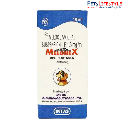 Intas Melonex Oral Suspension for Dogs & Cats – Precise Pain & Inflammation Relief for Pets