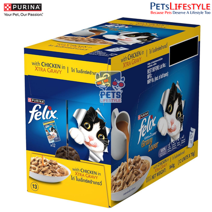 Felix Gravy Lover Chicken Wet Cat Food Pouches 70g