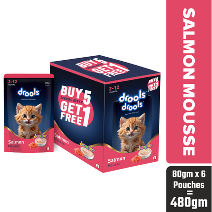 Drools Salmon Mousse Kitten 80g (5+1 Pack)