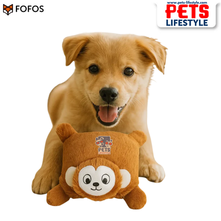 FOFOS Puppy Toy – Squeaky Monkey | Soft Plush Teething Toy for Puppies