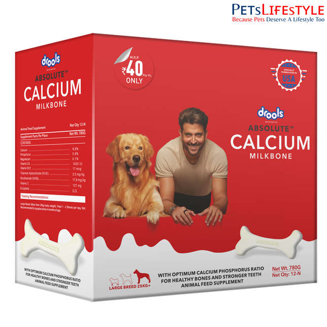 Drools Absolute Calcium Milk Bone LB Carton 12Pcs