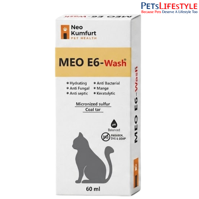 Meo E6 Wash - Broad-Spectrum Medicated Cat Shampoo (60ml)