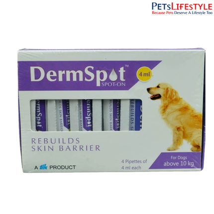 Dermspot Spot-On 4ml Topical Skin Barrier Repair For Dogs Above 10kg (Pack of 4)