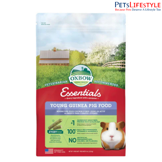 Oxbow Essentials Young Guinea Pig Food 2.25kg – Complete Nutrition for Growing Guinea Pigs