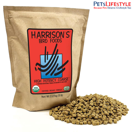 Harrison's Bird Foods High Potency Coarse Maximum Nutritional Certified Organic Formula For Medium To Large Birds