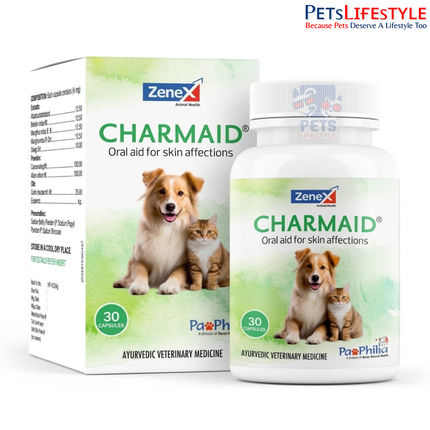 Zenex Charmaid Oral Aid for Skin Infection for Dogs and Cats  30 capsules