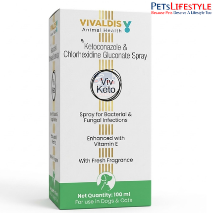 Vivaldis Viv Keto Spray (100 ml)  Antifungal & Antiseptic Spray for Dogs & Cats