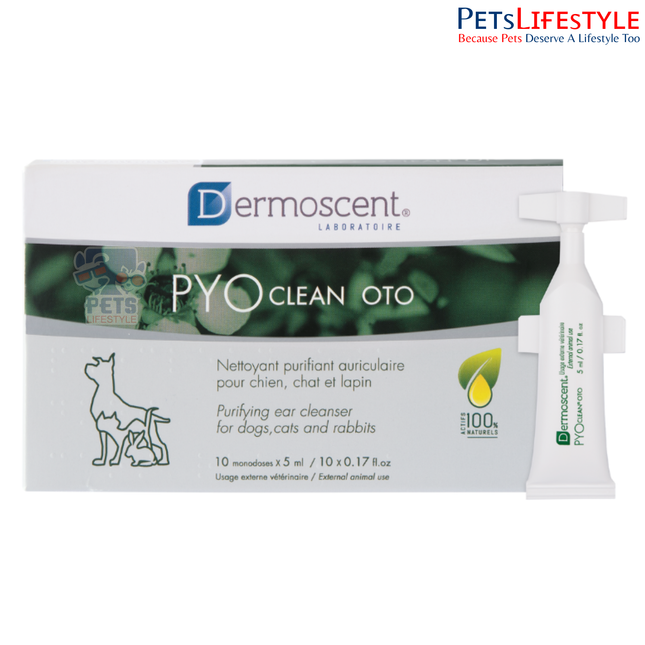 Dermoscent PYOclean Oto Ear Cleanser for Dogs, Cats & Small Mammals (10 x 5 ml Monodoses)