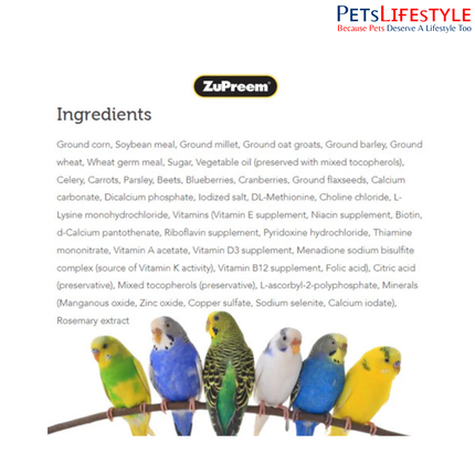 ZuPreem NutBlend Flavor With Natural Nut Flavour Medium Bird Food 907 gm
