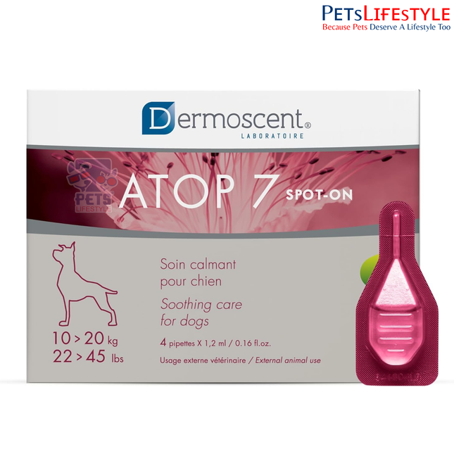 Savavet Dermoscent ATOP7 Spot-On 1.2ml for Dogs (10–20kg) (1.2ml x 4 Pipette) dermatological spot-on treatment