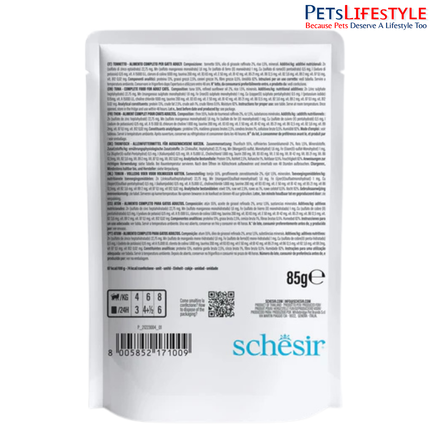 Schesir Tuna Jelly Adult Cat Wet Food Pouch - 85 g