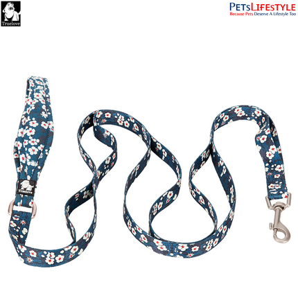Truelove Multi Handle Floral Leash – Saxony Blue – Premium Control Dog Leash