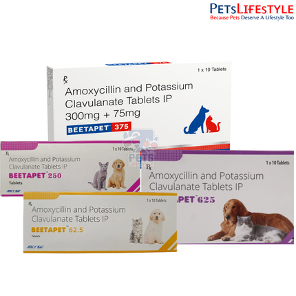 Sky EC Beeta Pet Tablets | Amoxicillin & Clavulanic Acid Tablets for Dogs & Cats | Broad-Spectrum Veterinary Antibiotic