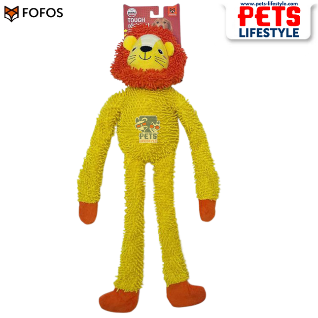 FOFOS Tough Long Body Dog Toy – Lion Moderate Chewer Dog Toy