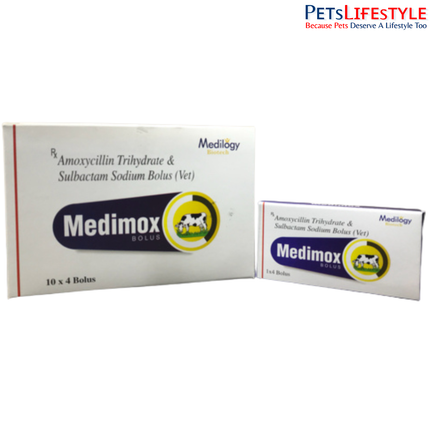 MEDIMOX Bolus (Amoxycillin Trihydrate & Sulbactam Sodium Bolus Vet)