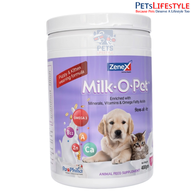 Milk O Pet  Powder Nutritional Weaning Formula for Puppies & Kittens 400g