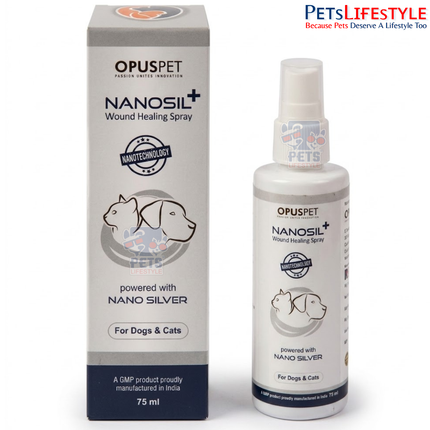 Opus Pet Nanosil+ | Silver Nanoparticle Wound Healing Spray for Dogs & Cats | 75 ml