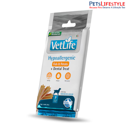 Vet Life Dog Dental Treat Hypoallergenic Adult Medium maxi 100g