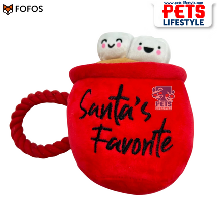 FOFOS Xmas Hot Chocolate Dog Toy