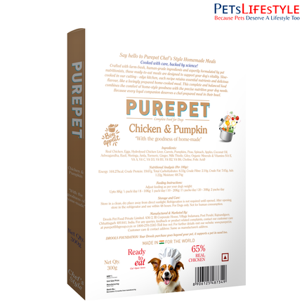 PurePet Chicken & Pumpkin Biryani Fresh Dog Food 300g