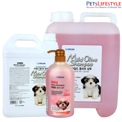 Forcans Mild Olive Shampoo for Dogs – Aloe Vera & Coconut Extract Gentle Puppy Shampoo
