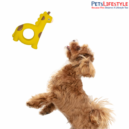 Squeeezys Latex Holey Giraffee Squeaky Dog Toy – Natural Latex Rubber Toy for Dogs Up to 30 kg | PetsLifestyle