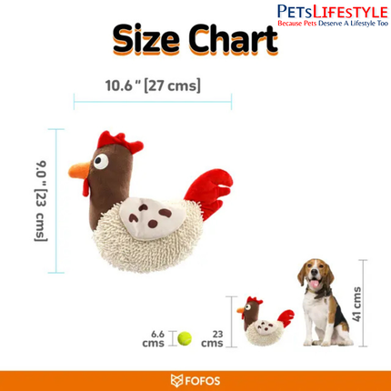 FOFOS Tough Dog Toy Rooster – Animal-Shaped Dog Toy for Playtime & Enrichment