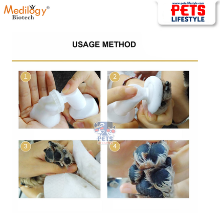 Medilogy Paw Clean Waterless Paw Cleaning Shampoo with Silicone Brush – For Dogs & Cats – 150 ml