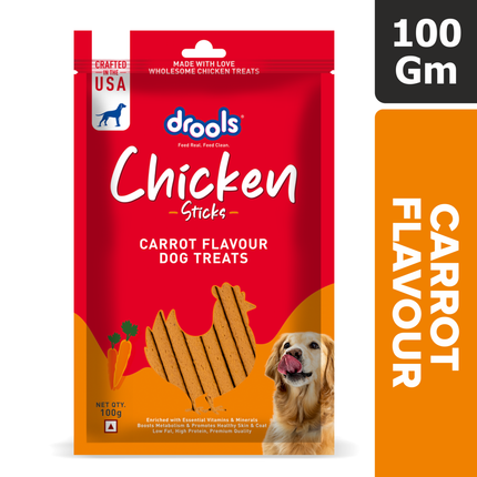 Drools Chicken Carrot Flavor Dog Treats Sticks 100g