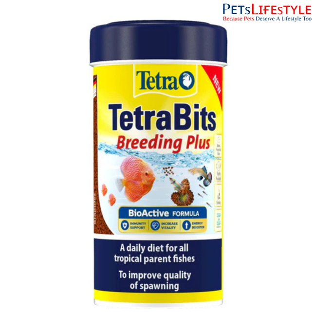 TetraBits Breeding Plus Fish Food for Tropical Parent Fish Spawning Support High Nutrition Formula 48 Gram