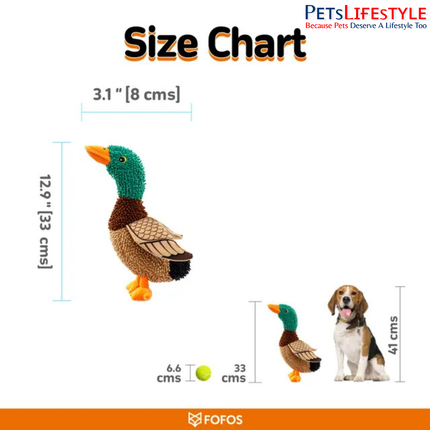 FOFOS Tough Dog Toy Wild Duck – Plush Interactive Dog Toy for Playtime & Enrichment