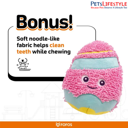 FOFOS Easter Noodle Plush Egg Dog Toy – Squeaky & Crinkle Plush Toy for Small and Medium Dogs