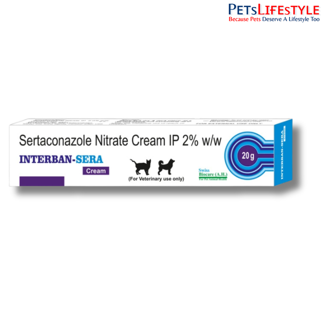 Interban-Sera Antifungal Cream for Dogs & Cats (Sertaconazole 2.0% w/w)