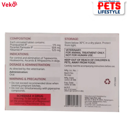 Veko KTD XL Yum-Tab – Triple-Action Dewormer for Large Dogs