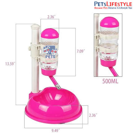 Pet Automatic Drinker with Height Adjustable Stand for Small Dogs, Cats & Small Pets